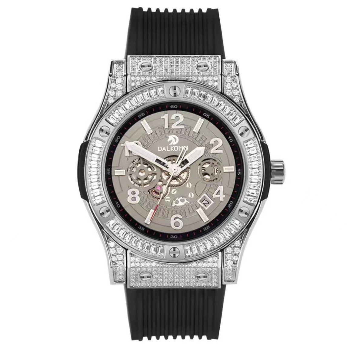 全新全自动机械表潮玩时尚男士腕表防水镂空镶钻手表男轻奢百搭