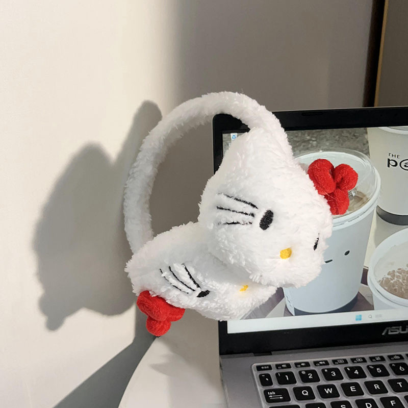 耳罩保暖防冻女高颜值可爱Kitty猫冬季户外骑车防风防寒毛绒耳套