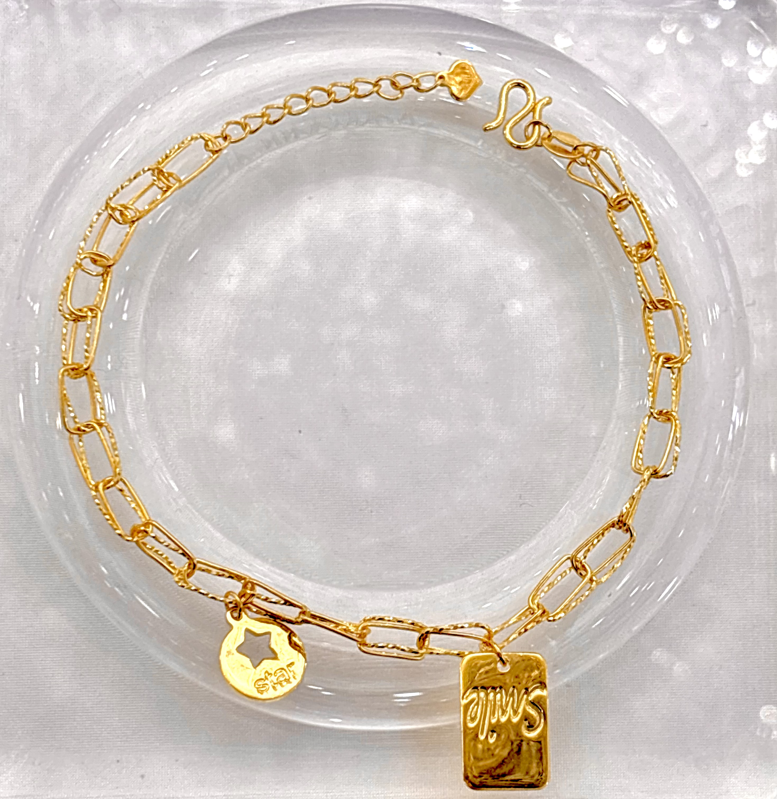 明牌珠宝5G足金百搭款手链8.11g