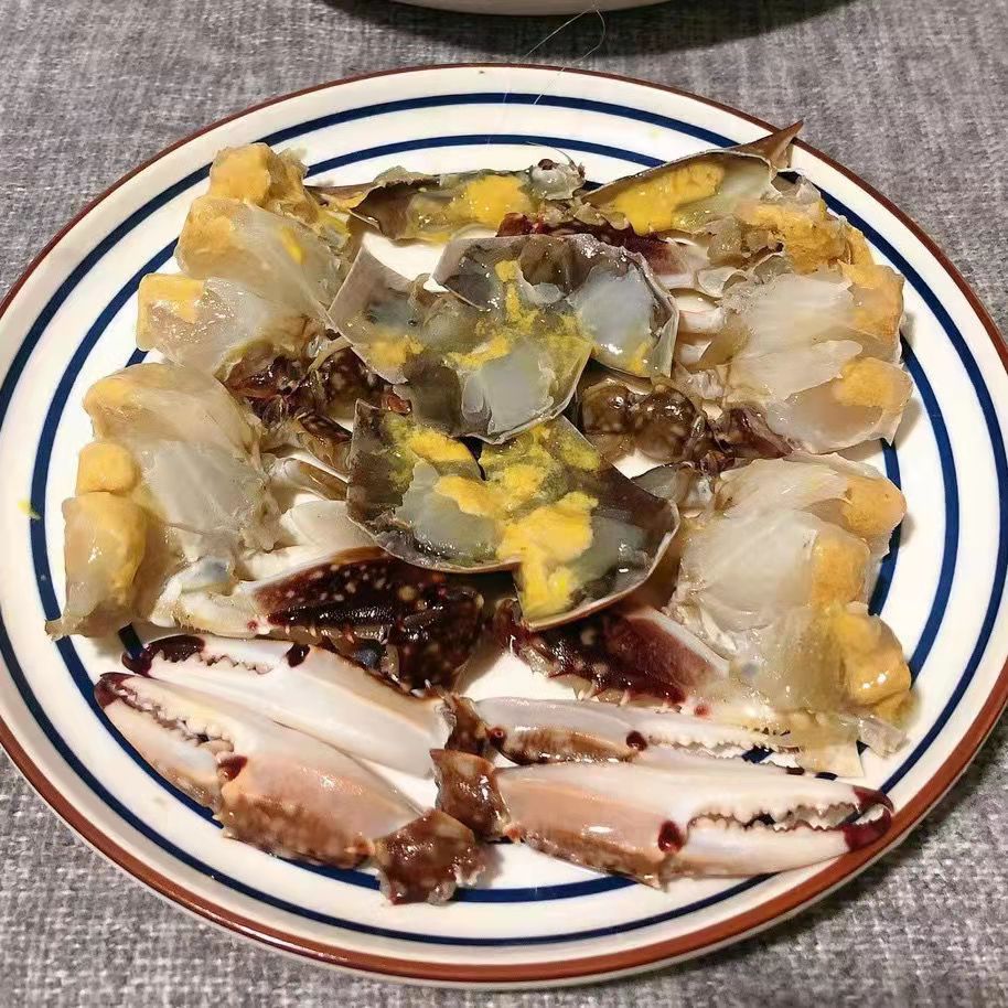 8-10两呛蟹舟山特产生腌蟹白膏呛蟹（生吃不可蒸煮）.
