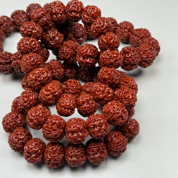 【清货】尼泊尔大金刚玉化牛津红五瓣机刷金刚手串多样性发其一F99