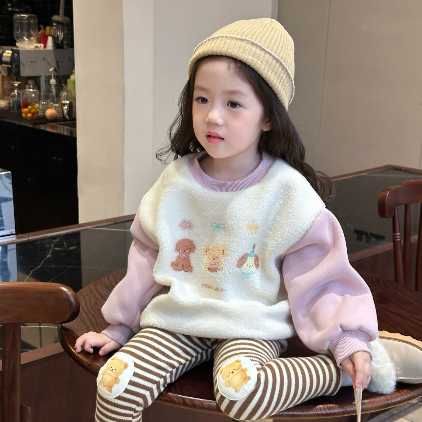 2024秋冬新款童装女童卡通女宝宝加绒卫衣