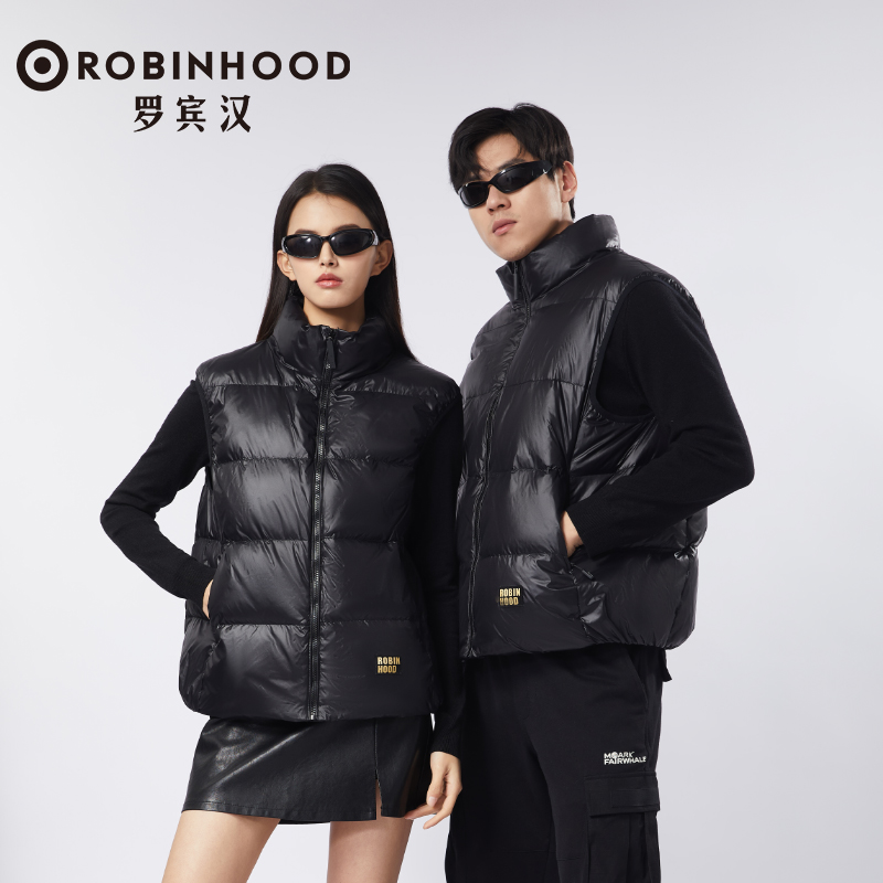 ROBINHOOD/罗宾汉男女同款个性时尚立领鸭绒羽绒马甲-R038Y11146