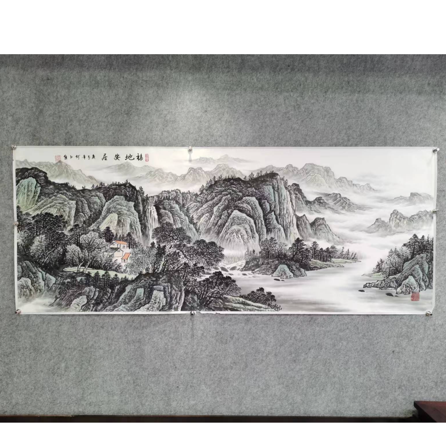 《福地安居》六尺何江熊手绘山水国画