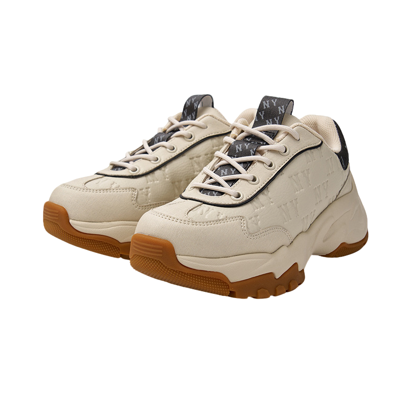 MLB官方 情侣印刻老花时尚复古老爹鞋厚底运动鞋24秋季新款SHBEM