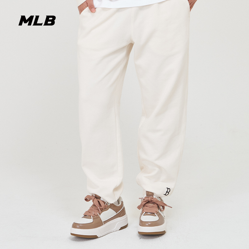 MLB官方 男女情侣纯色基础运动长裤百搭束脚裤24夏季新款PTB01