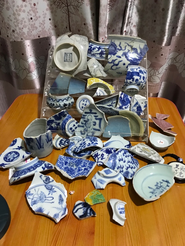 8片青花瓷民窑青花学习瓷片标本碗（随机）