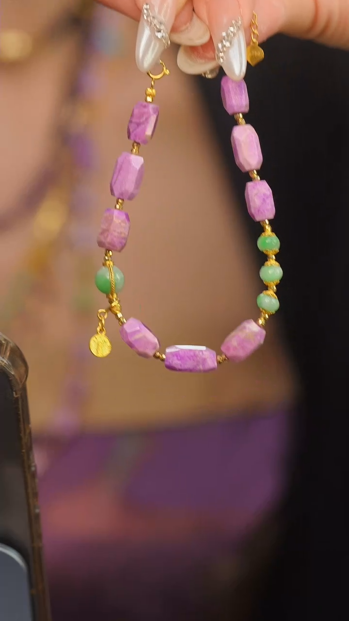 【闪购商品】苏纪石（舒俱来），18K金镶嵌舒俱来手链