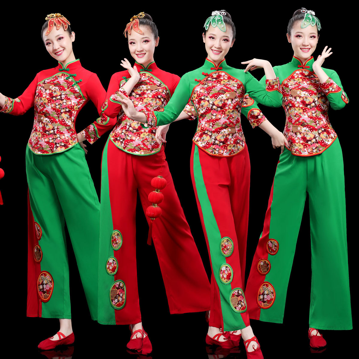 广场舞新款民族舞中国风舞蹈服秧歌古典舞扇子古典舞蹈服装QYQX