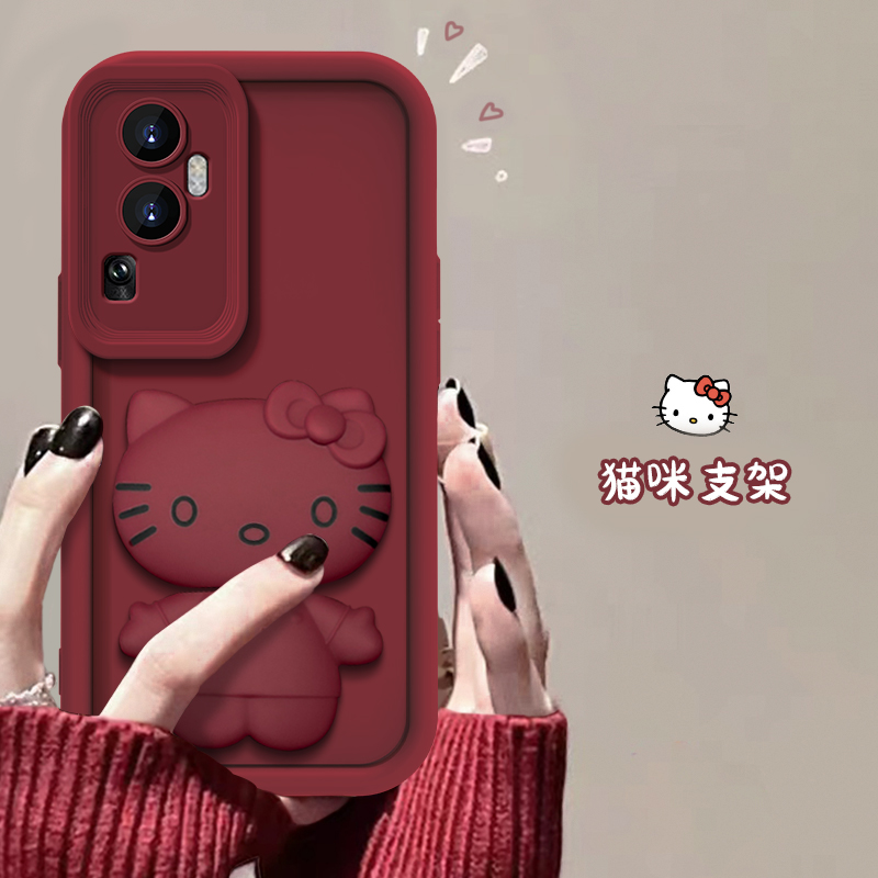 oppo Reno10Pro+手机壳猫猫支架款网红爆款天眼硅胶全包防摔女款