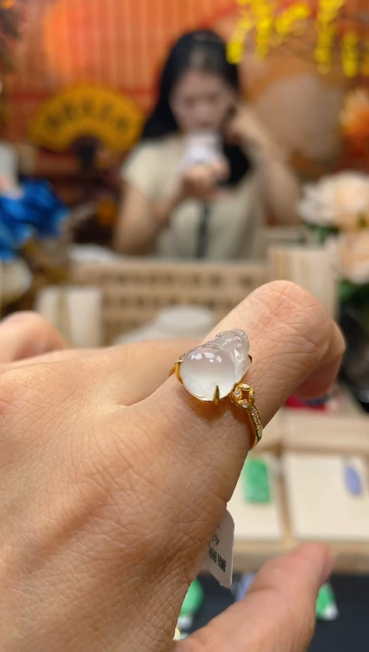 【闪购商品】翡翠颈饰18K金镶嵌假一赔三14圈口