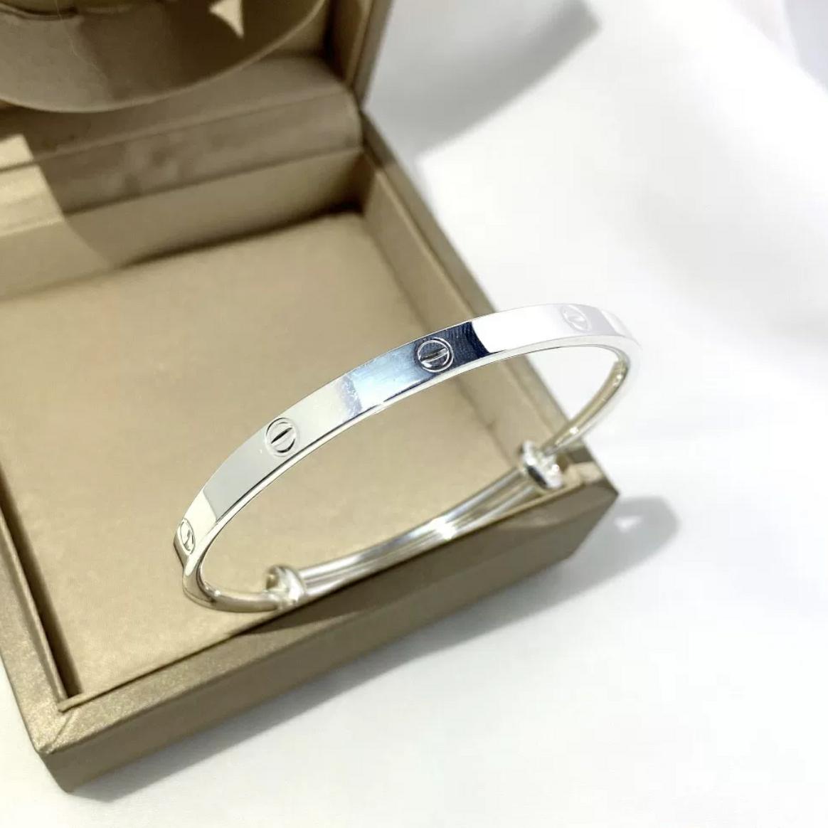 足银手镯 68号 卡卡卡家同款推拉实心足银手镯