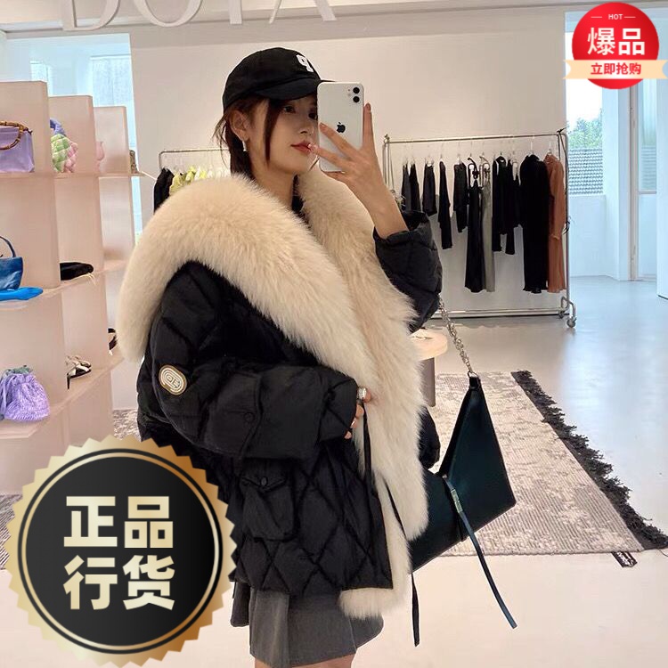 波司澄羽绒服新款爆款菱格毛领派克女士女款季羽绒女士女款宽松显
