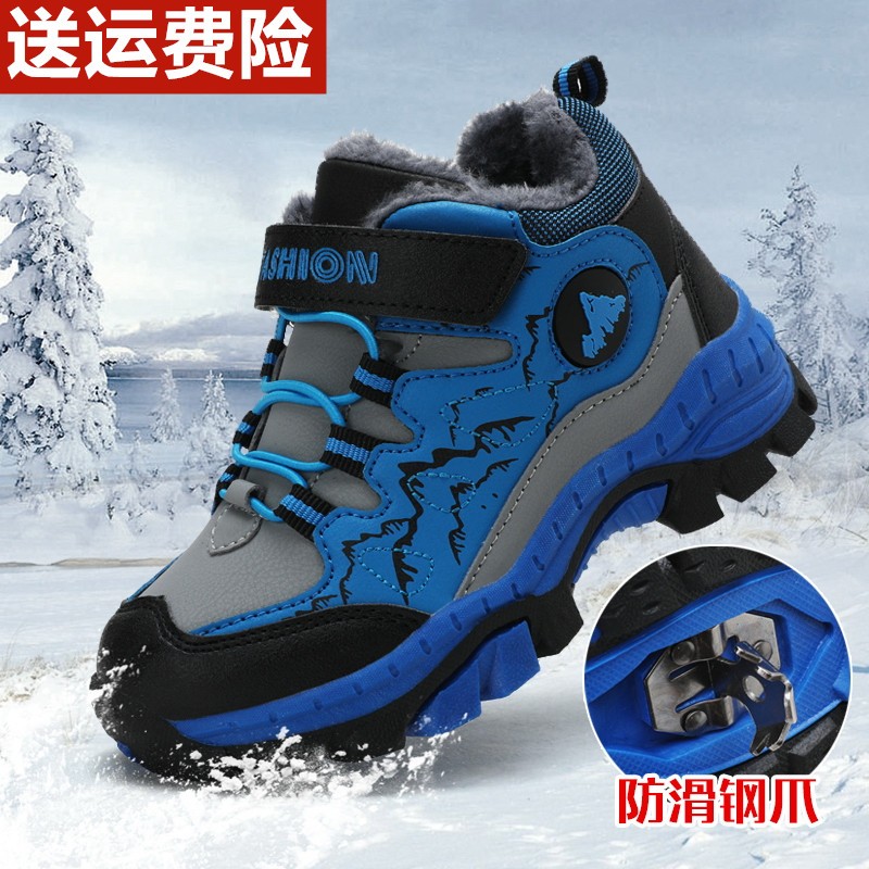 安踏百搭冬鞋儿童鞋运动鞋男童雪地靴子防滑冬季保暖棉鞋加绒中大