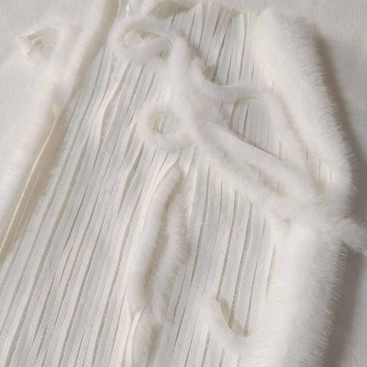 【20米送5】子菲 5毫米毛条白色仿水貂孔雀羽毛手工diy发饰发夹头饰