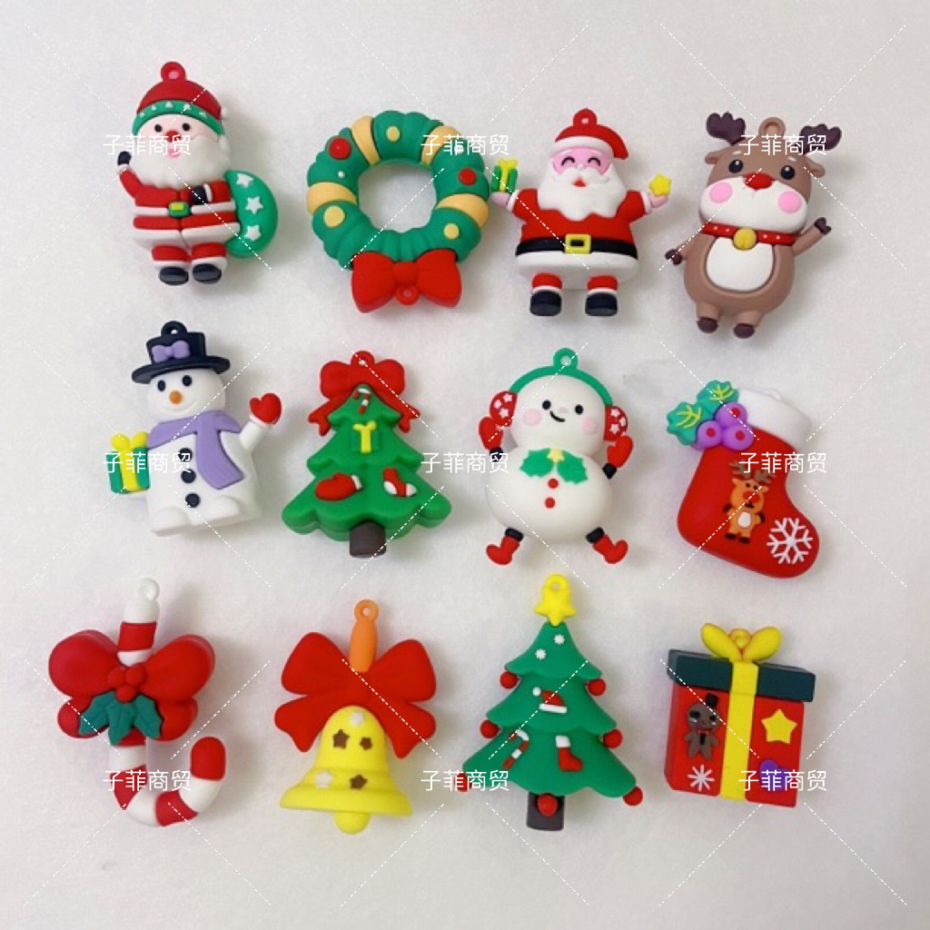 新款圣诞老人雪人小鹿挂件手工diy饰品
