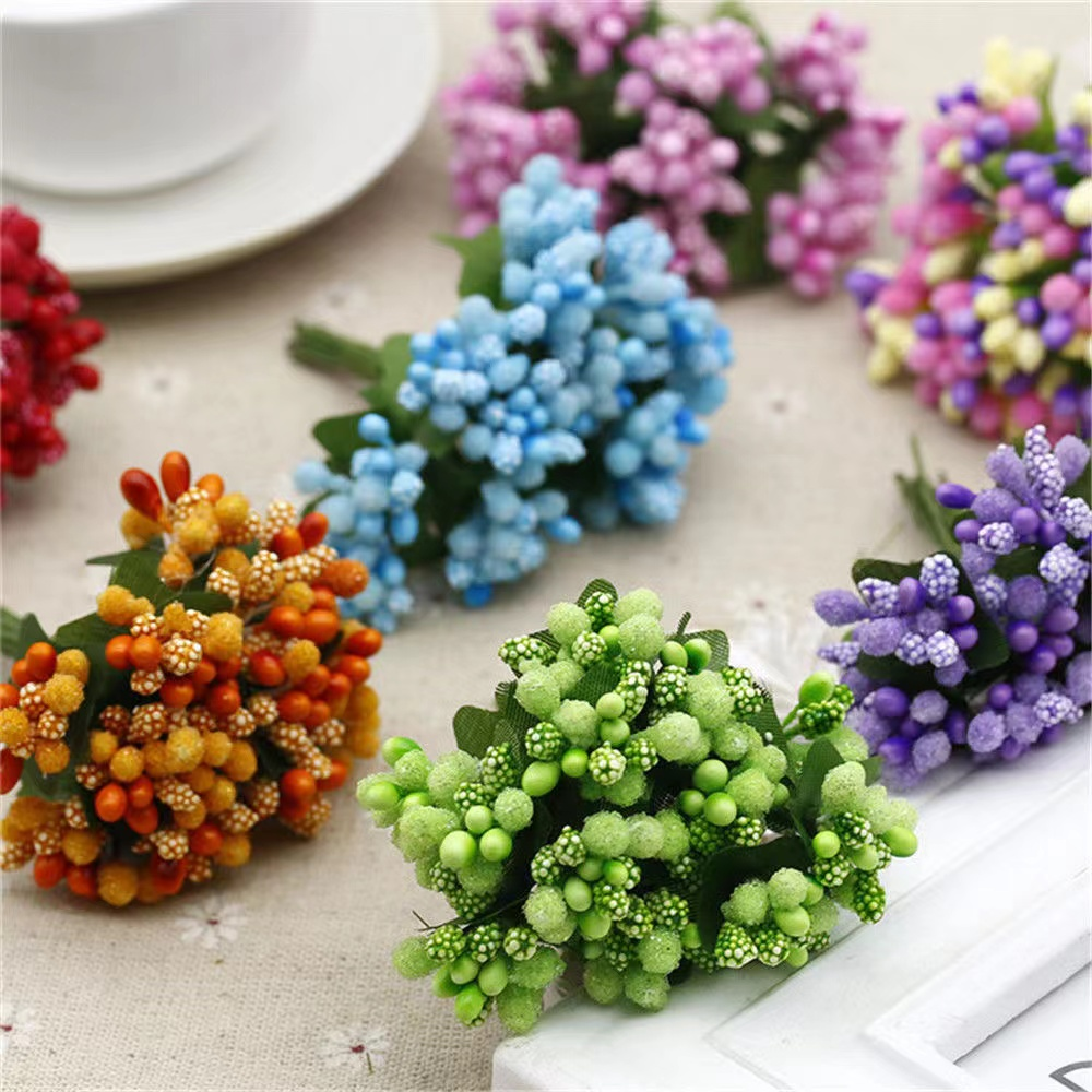 【5朵送1朵】新款仿真小浆果花束婚庆diy手工装饰材料