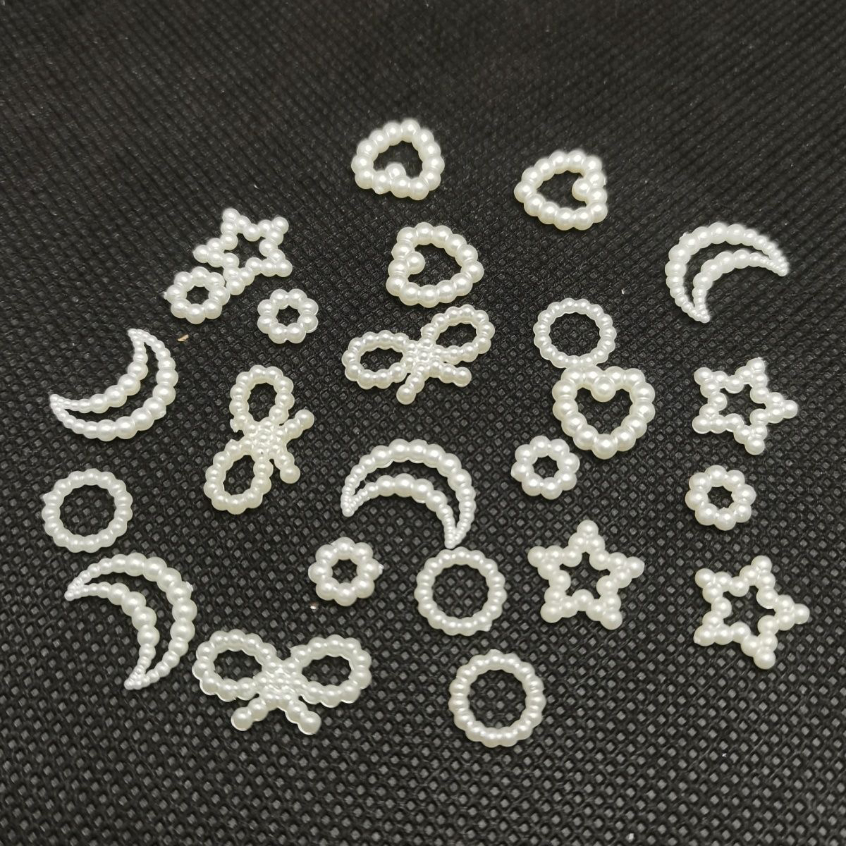 【子菲】仿珍珠玫瑰花镂空蝴蝶结圆月亮手工diy发饰应援棒装饰