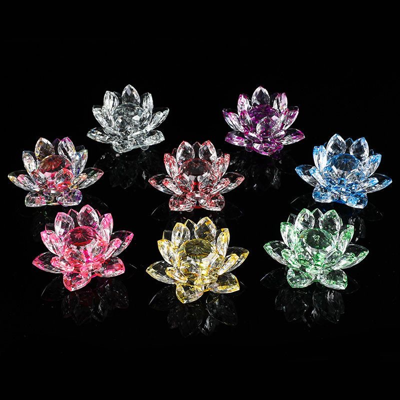 【买一送一】水晶大莲花手工盖子提手把手花摆件辅料8cm