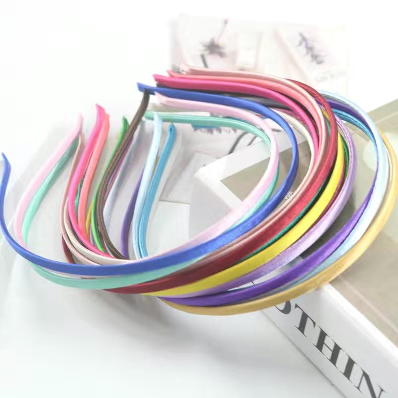 【30个送5个】diy手工彩色发箍5mm包布头箍头饰材料白红K螺纹胶带
