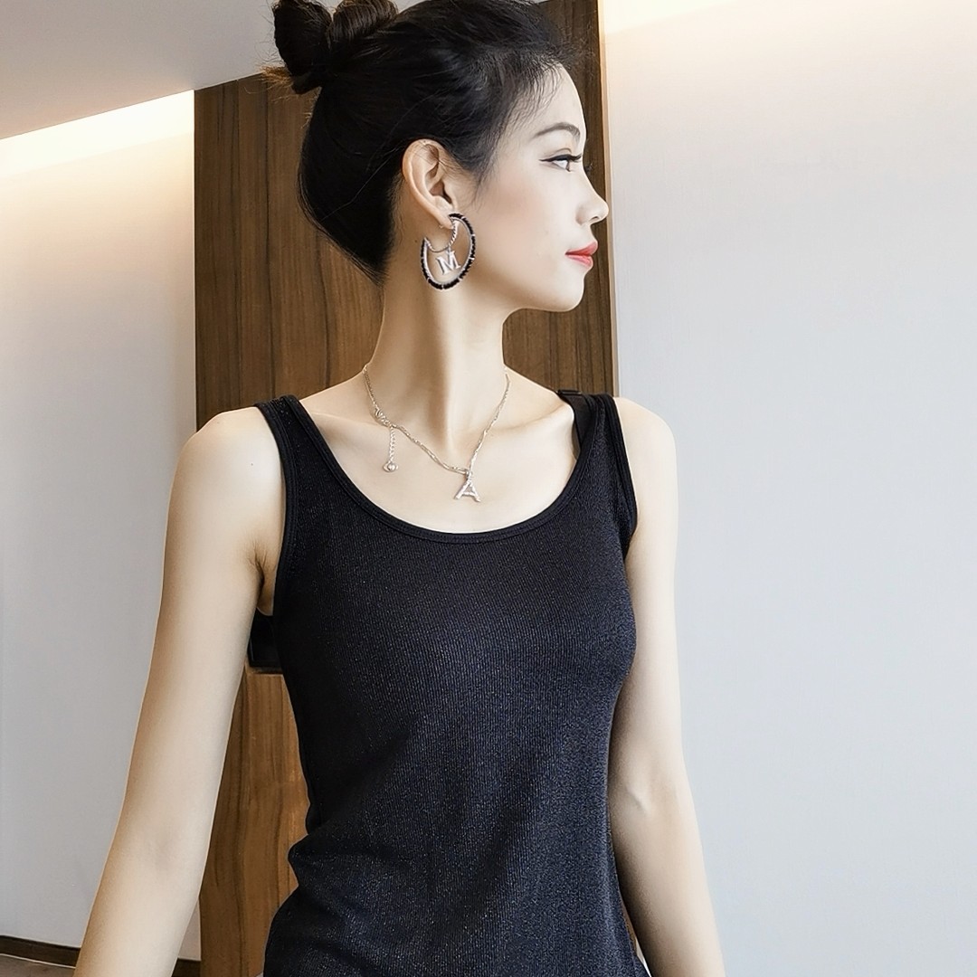 AMASS/阿玛施 亮丝吊带背心短款百搭显瘦打底/5300725