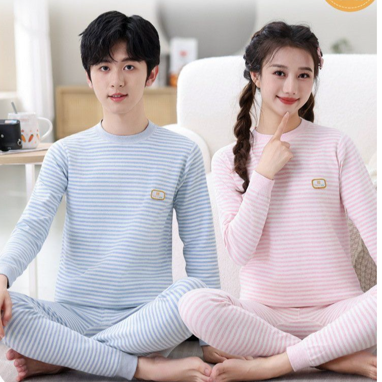 舒绒棉秋衣秋裤打底内衣套装青少年中大男童女童保暖家居服