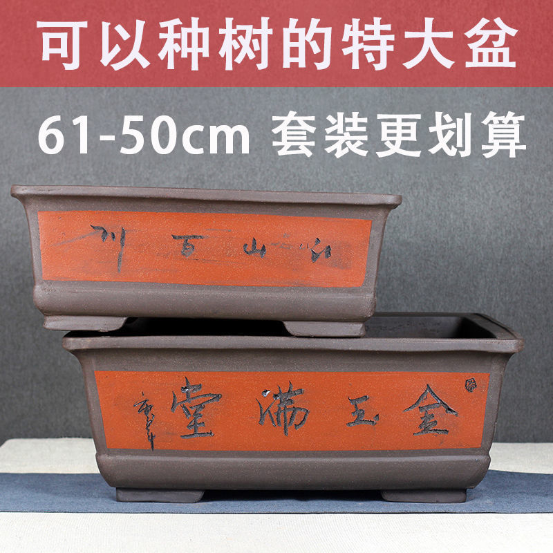 长方形花盆紫砂大号特大号超大庭院阳台长条长型马槽盆景陶瓷花盆