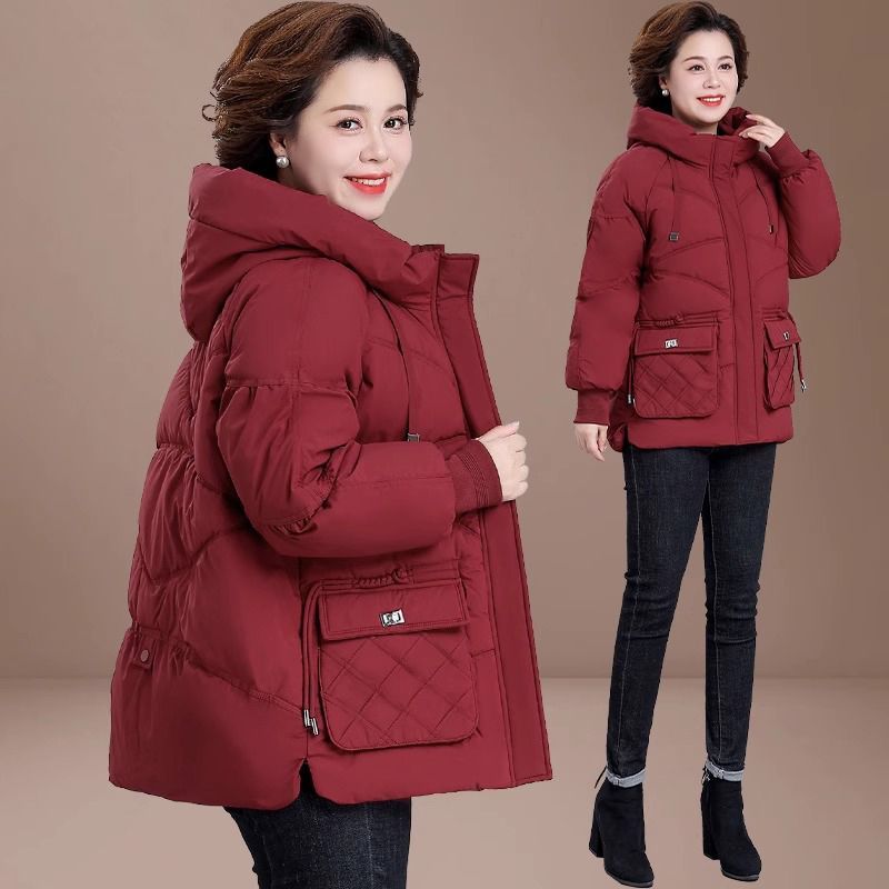 雅鹿中老年人羽绒羽绒服秋冬装2023新款棉袄女冬季妈妈洋气棉衣外