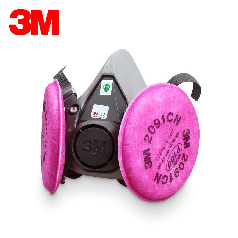 3M 6200+2097/2091防尘防异味面具工业粉尘打磨纤维电焊烟尘面罩