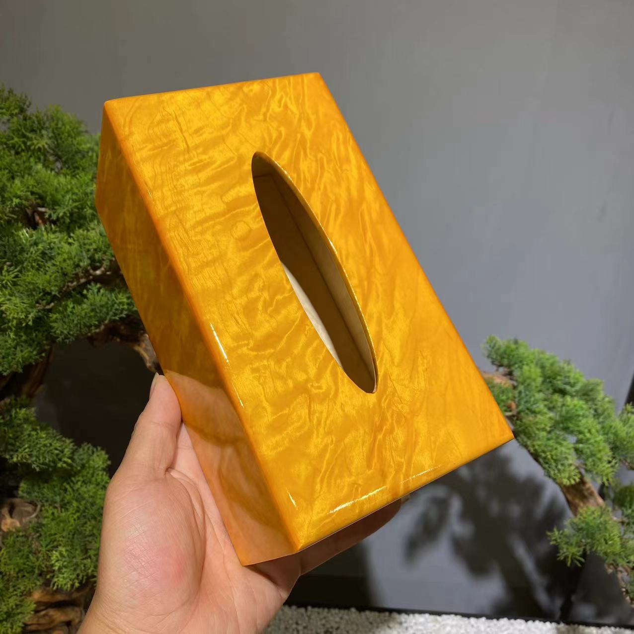 金丝楠木素面纸巾盒抽纸盒实木镂空五福临门餐巾盒自用摆件
