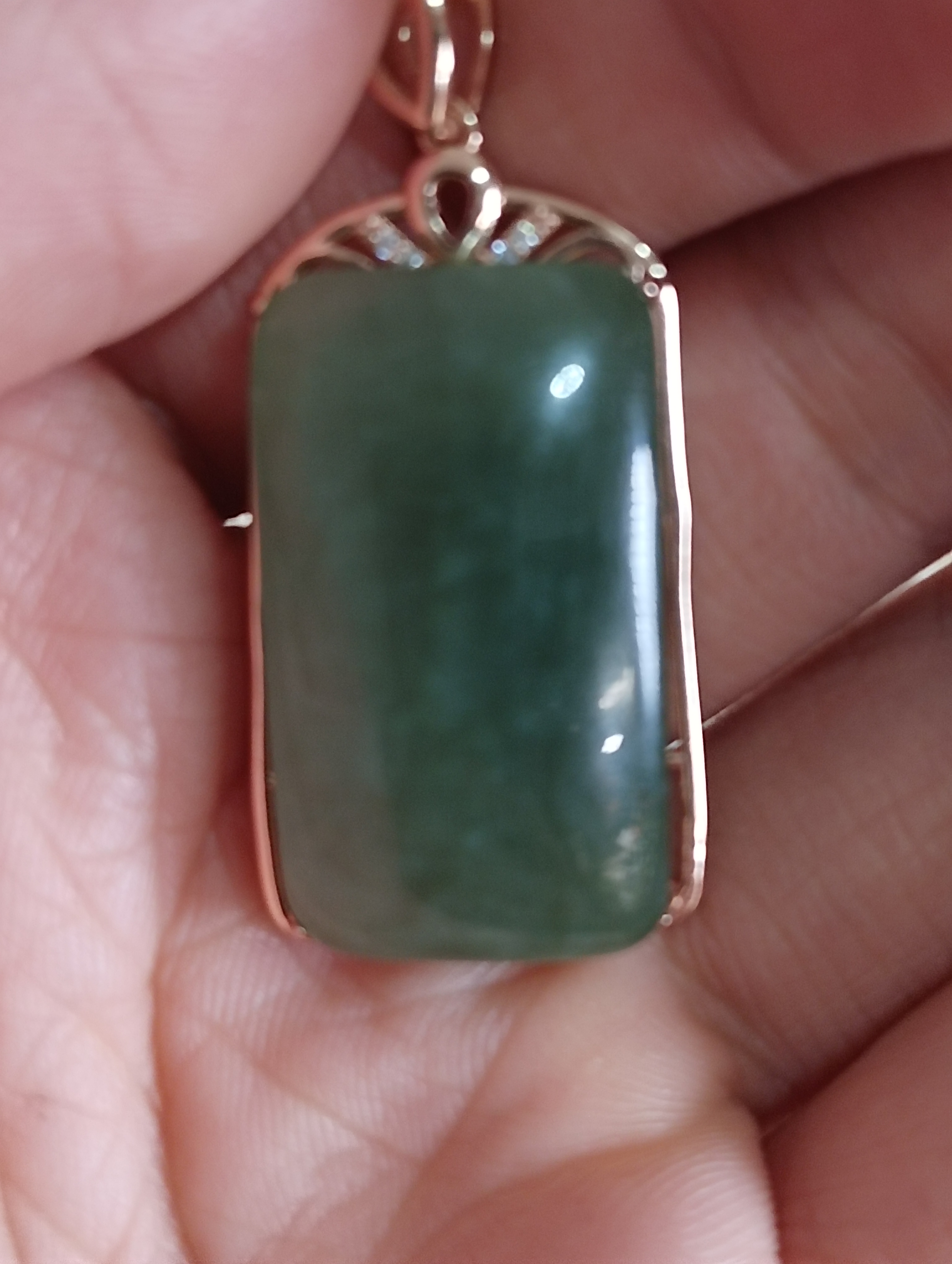 和田玉银镶吊坠挂件