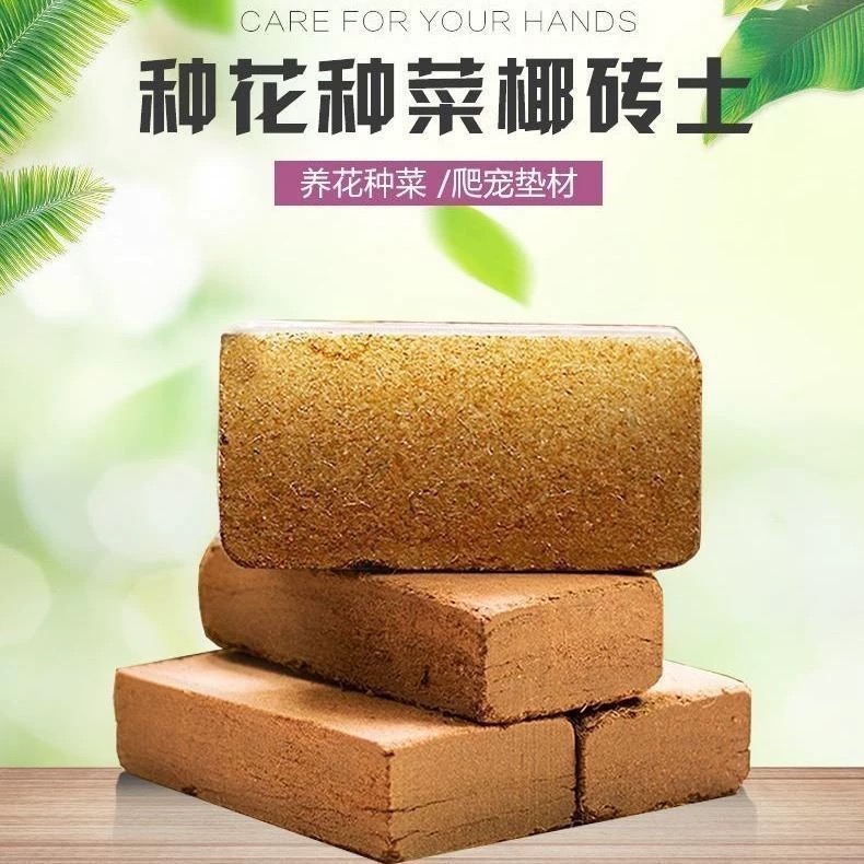 椰砖营养土种菜通用型脱盐椰糠大块耶砖土乌龟冬眠养花土壤种植土