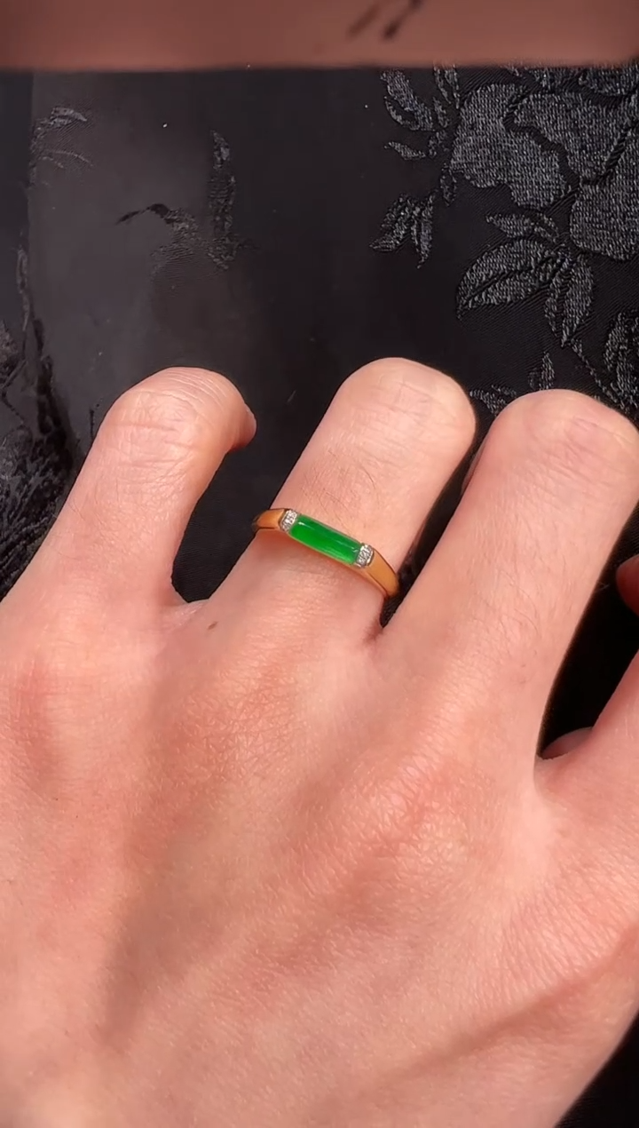 【闪购商品】翡翠戒指18K金镶嵌戒指