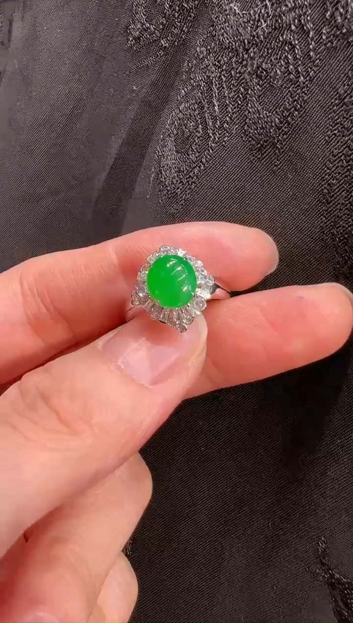 【闪购商品】翡翠戒指18K金镶嵌戒指