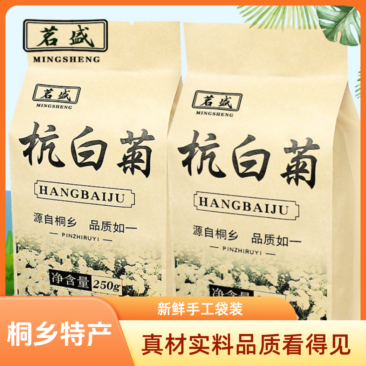 杭白菊花茶500g250g白菊贡胎菊花草茶浙江桐乡新鲜官方旗舰店