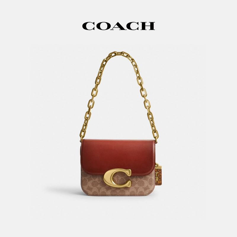 【奕心奕意】COACH/蔻驰 经典标志蛇皮革细节IDOL手袋