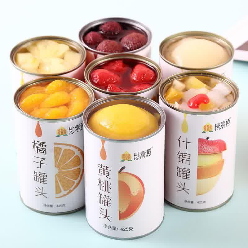 正品桃壹佰罐头水果罐头混合装整箱砀山特产黄桃凤梨橘梨杨梅什锦