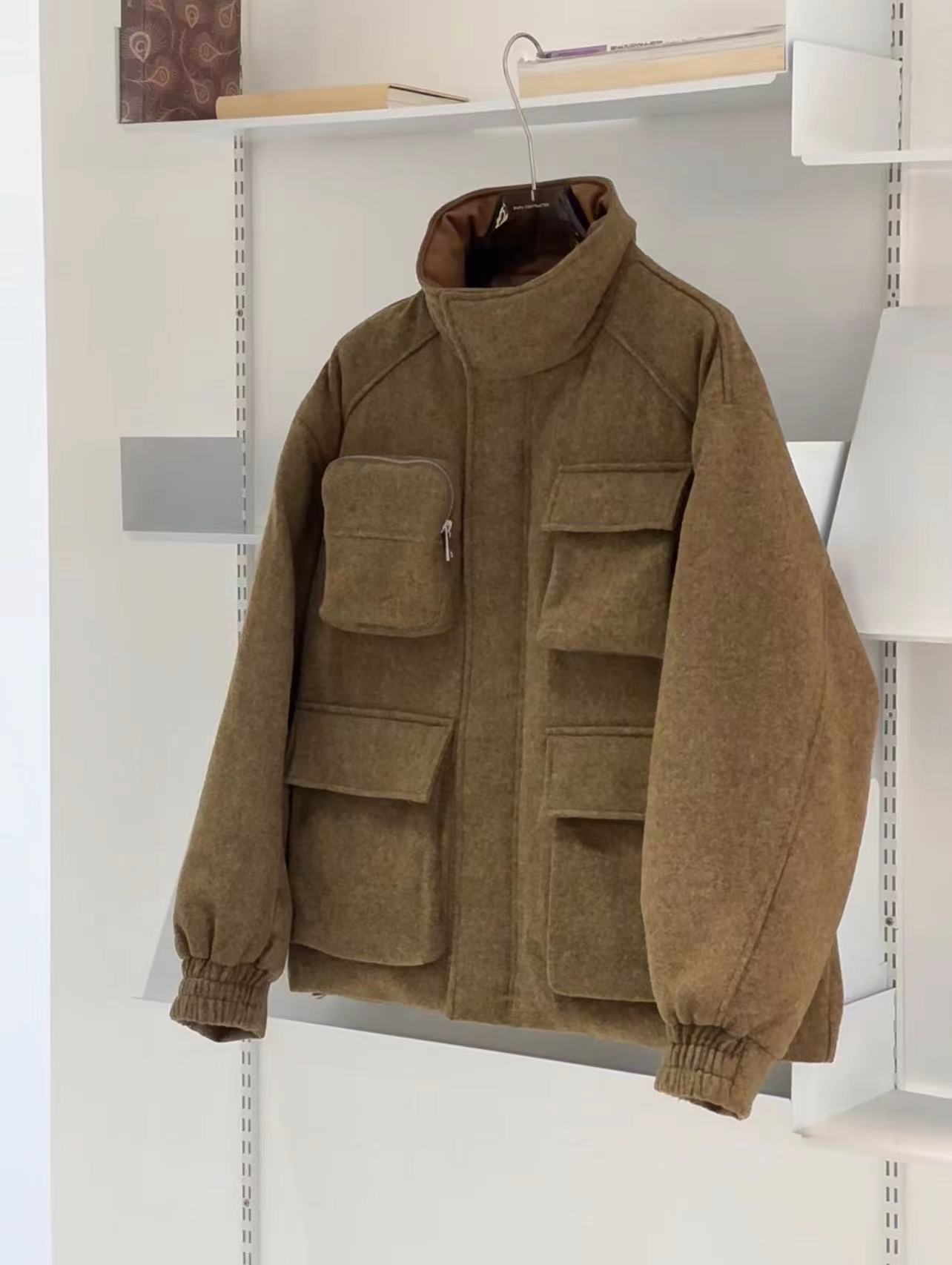 851-毛呢羽绒外套冬季保暖休闲时尚羽绒服男 23786