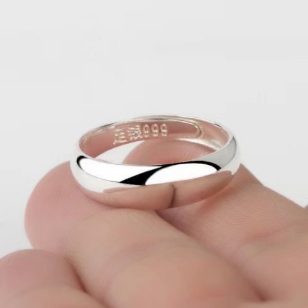 钛钢戒指 光面戒指男ins个性简约不掉色素圈戒子学生尾戒情侣指环