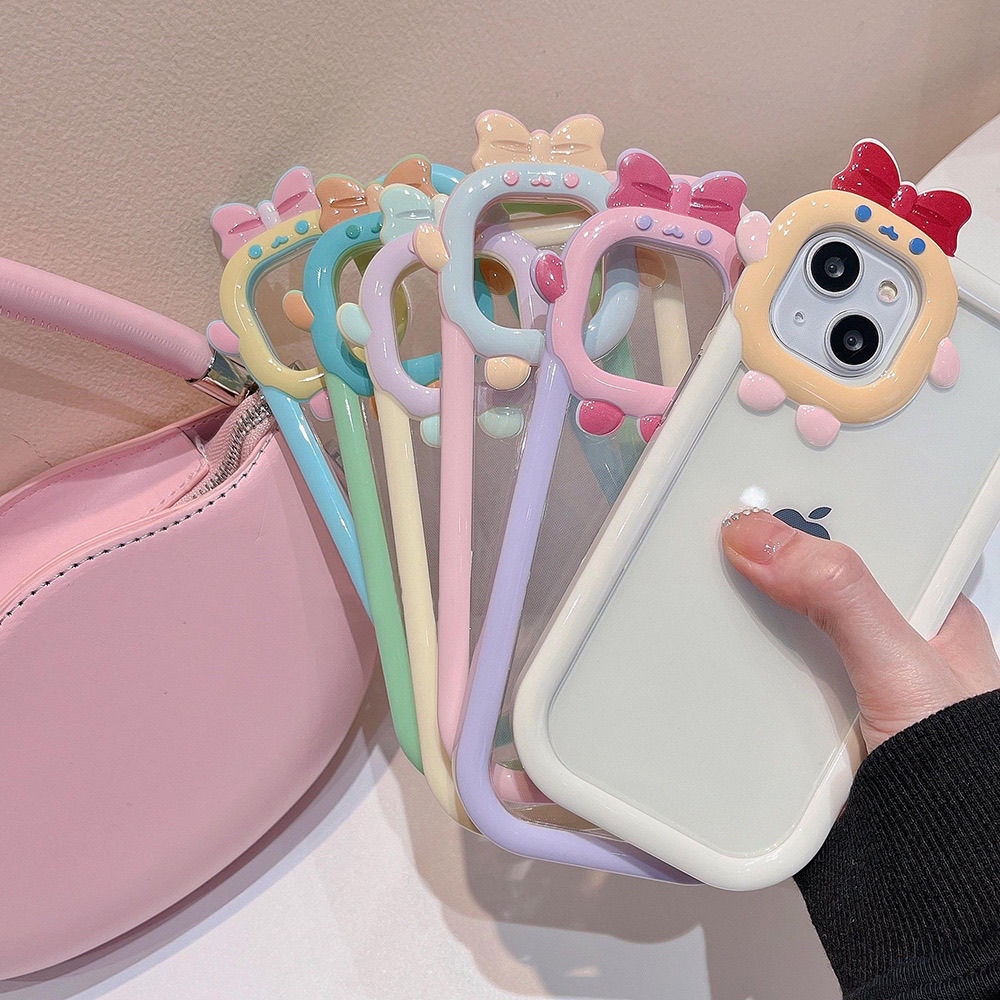 撞色小怪兽适用于iPhone14苹果13pro max手机壳彩色边框手机壳