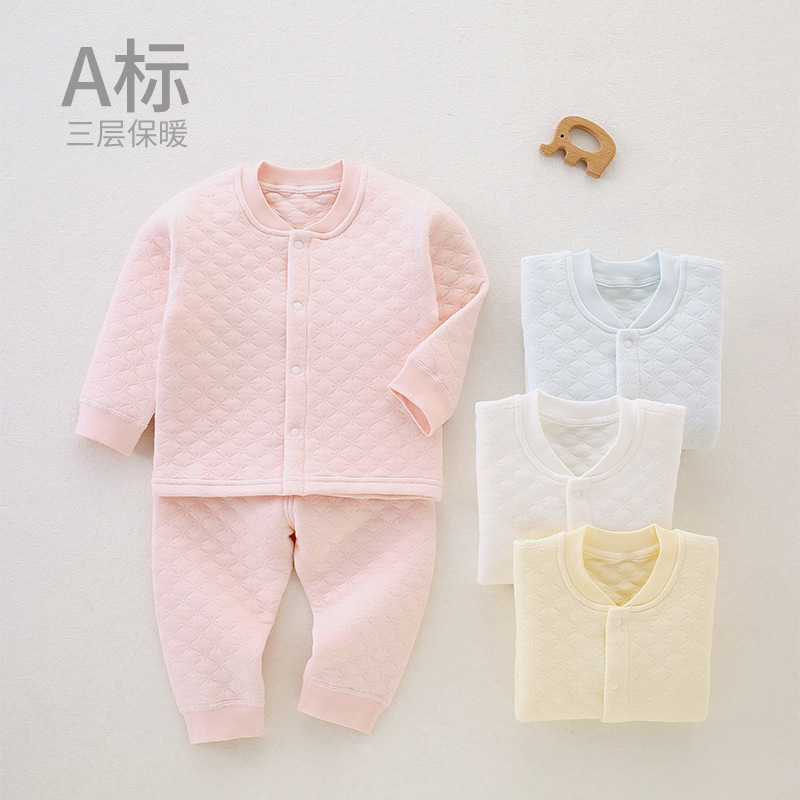 儿童宝宝衣服新款a类春秋冬套装婴儿宝宝儿童棉保暖对开套装长袖