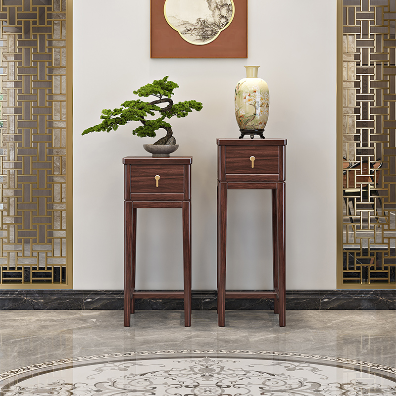 乌金木实木花架室内客厅花几禅意盆景花盆架子新中式置物架W923
