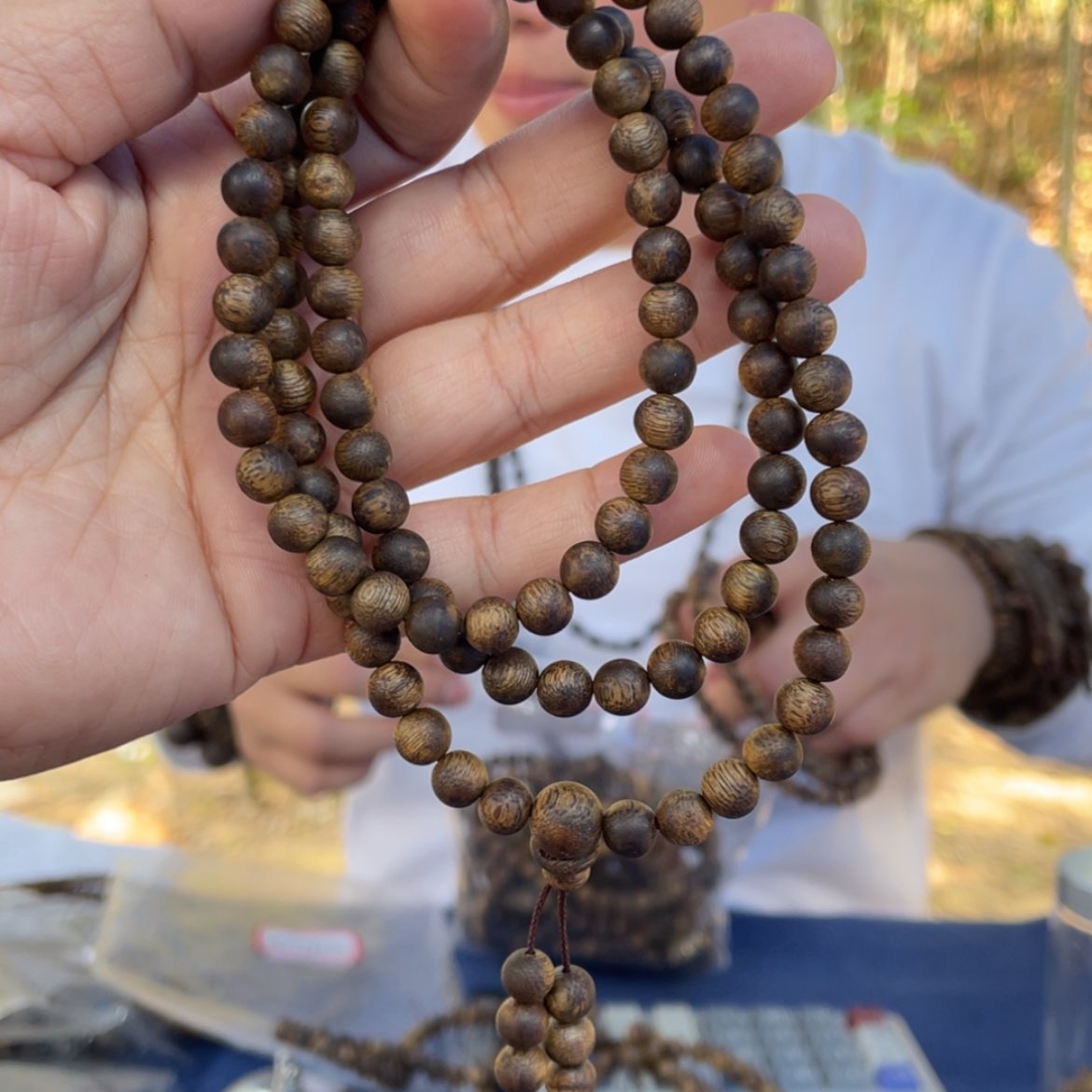 【闪购商品】沉香手串乌身圆叶圆珠07/15克多样性发一