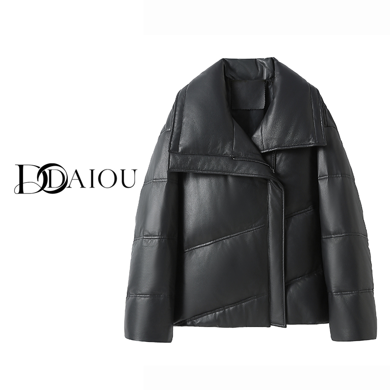 【卡拉诺】2025冬季海宁大领头层绵羊皮鹅绒服真皮羽绒服88623