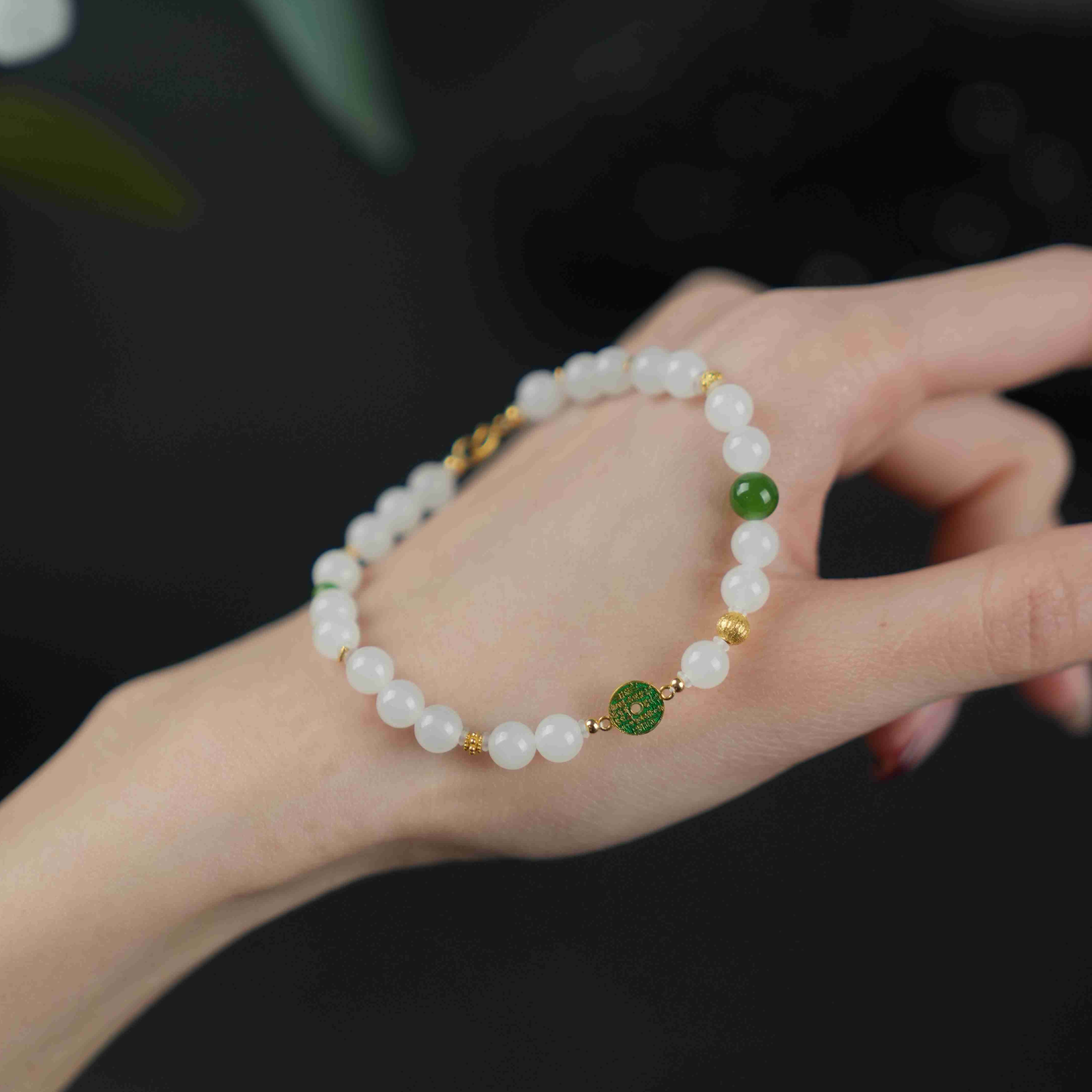 【风瑞】和田玉手链卡6左右-多样性发货GG516|BHT6