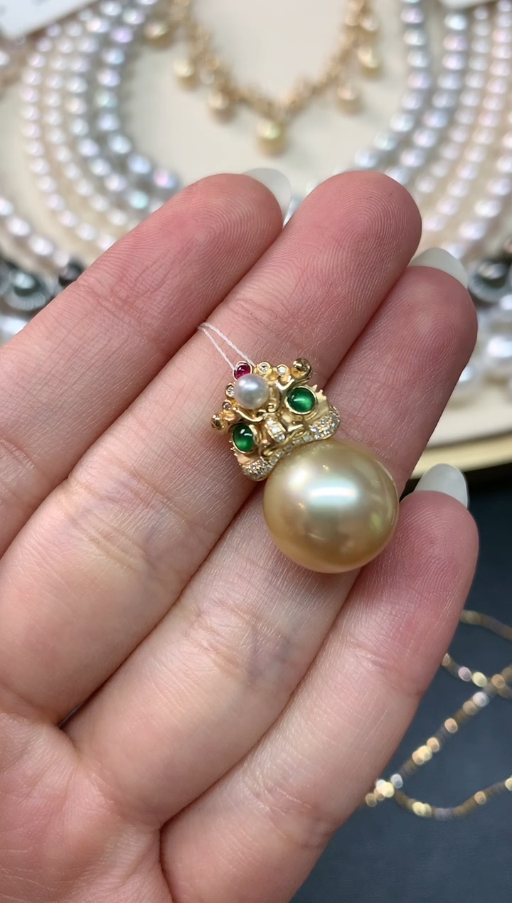 【闪购商品】海水珍珠A567|吊坠18K金镶嵌|5980
