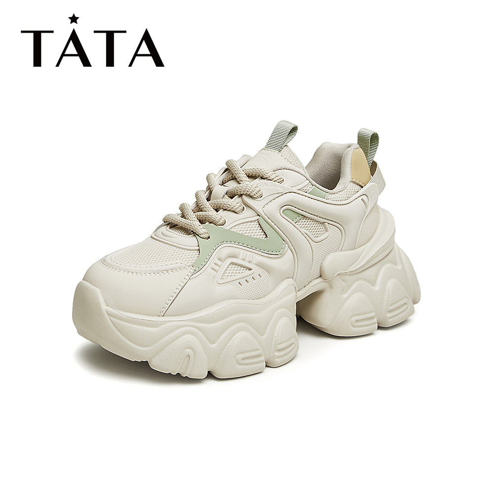 Tata他她重工厚底老爹鞋女轻便时尚休闲运动鞋2024春新款WOG13AM4