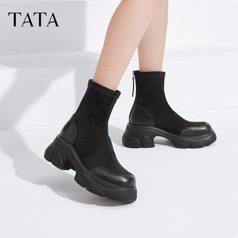 喵爪靴Tata他她弹力靴女靴瘦短靴秋冬新CEG01DZ4