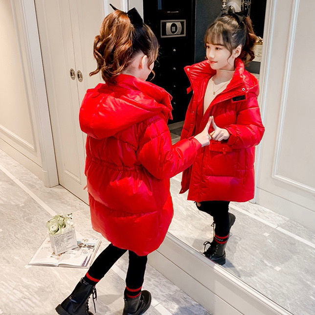 女童冬装棉衣外套2024新款冬季女大童棉服中长款女孩洋气棉袄