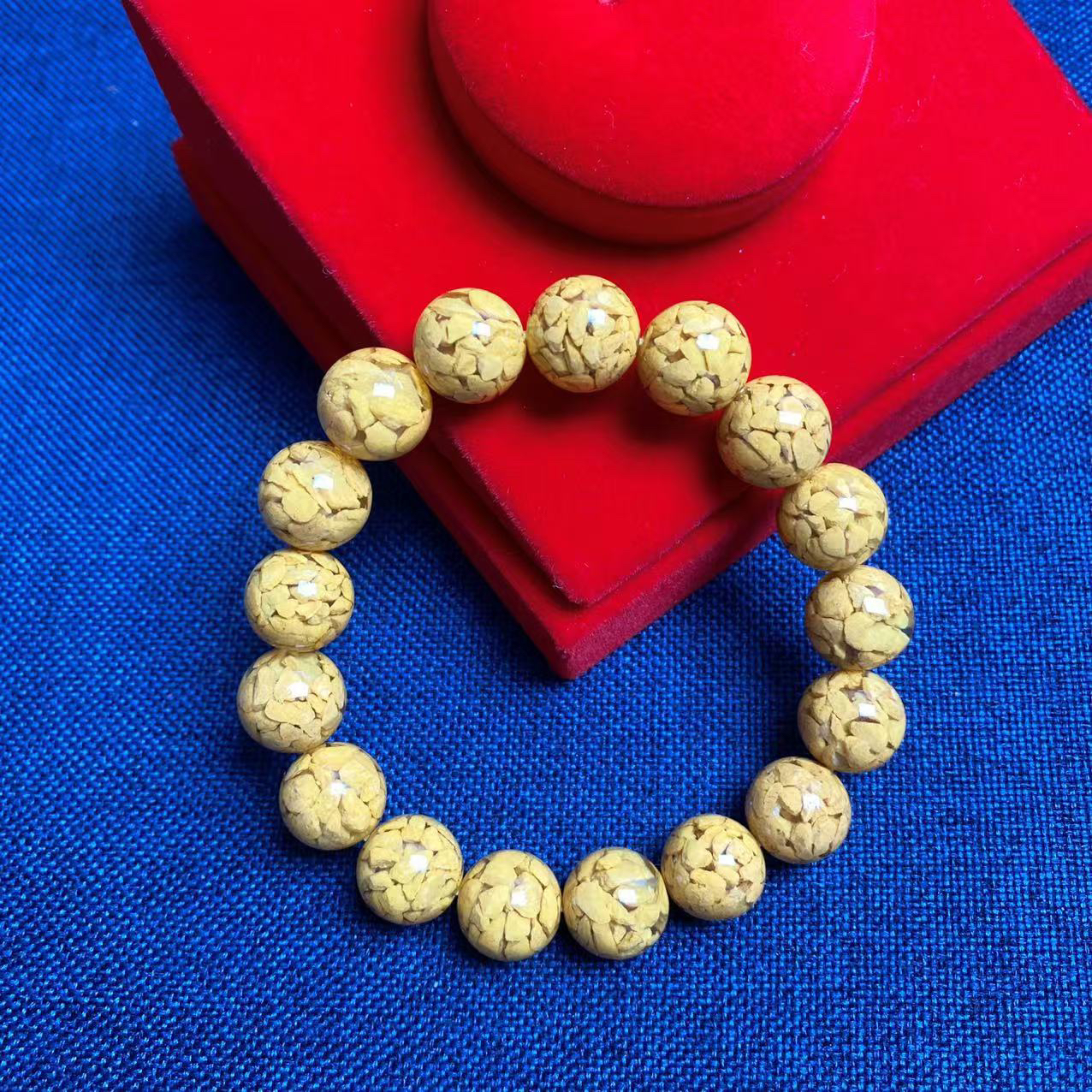 含辰砂工艺品12mm雄黄素圈手链